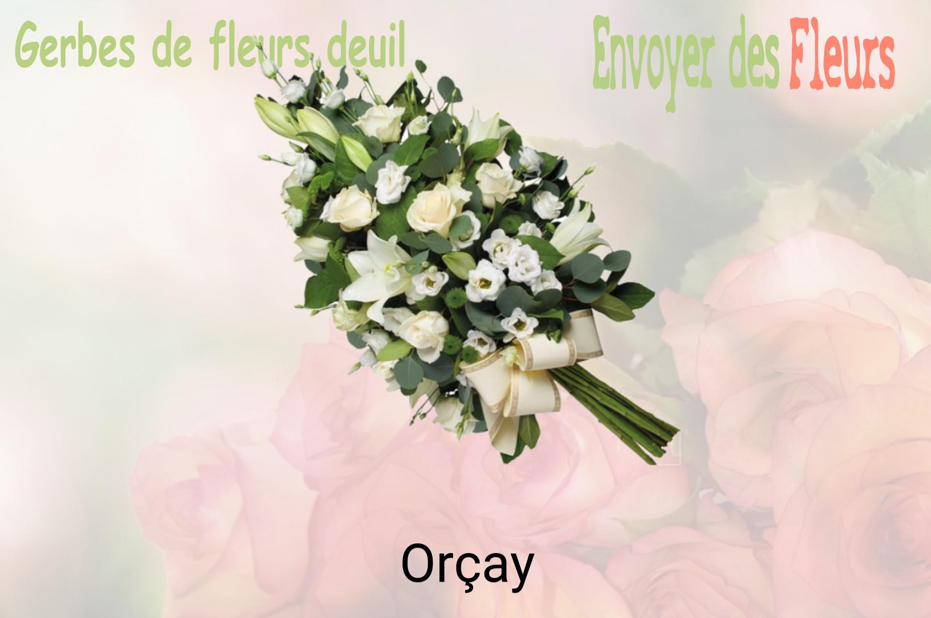Gerbe de fleurs de deuil livrée à Orçay